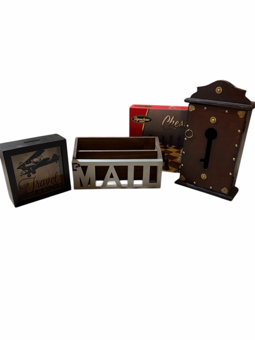 Wooden Mail Sorter and Decorative Boxes - home items